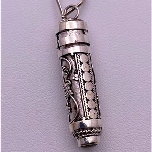 Citrine Cylinder Pendant Sterling Silver 1.5 Inches New